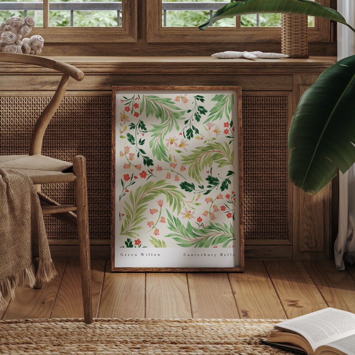 Green Willow Botanical Art Nouveau Wall Art Print - Image 2