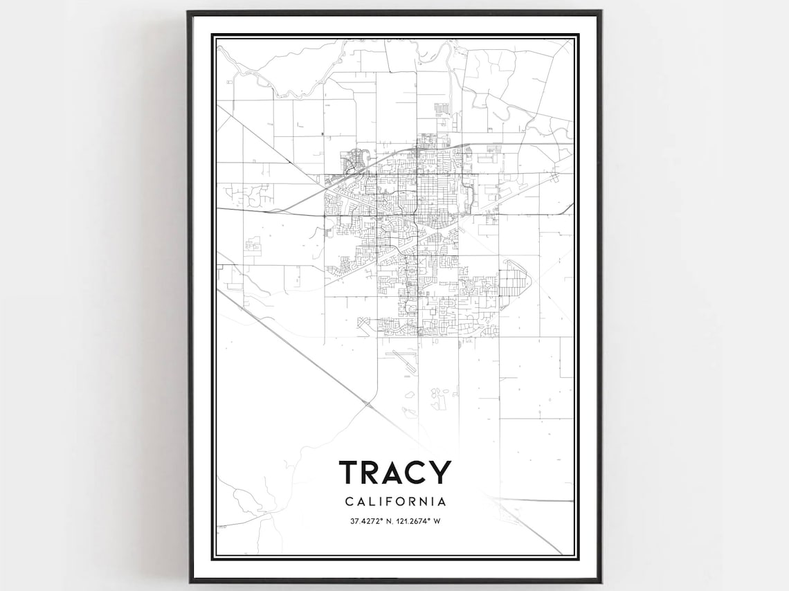 Tracy Map Print, City Street Decor Poster