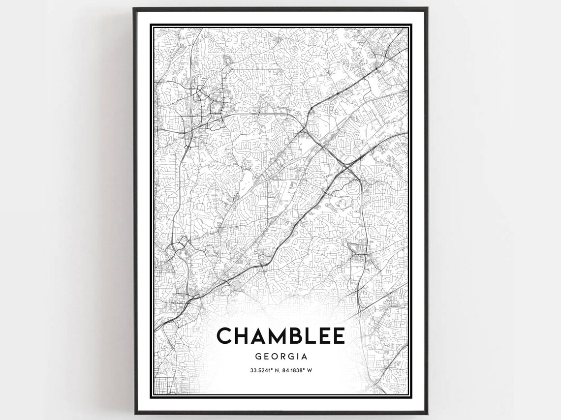 Chamblee Map Poster, Georgia City Street Decor