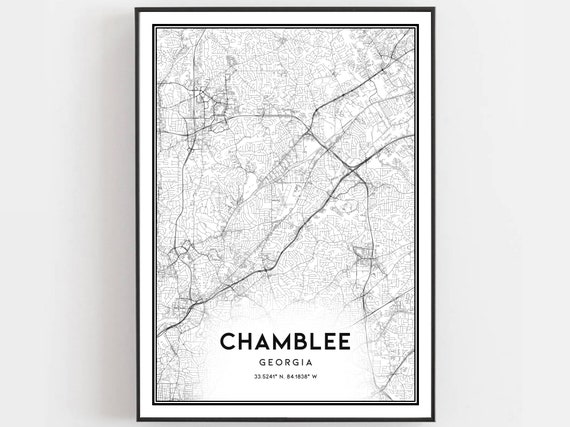 Chamblee Map Poster, Georgia City Street Decor