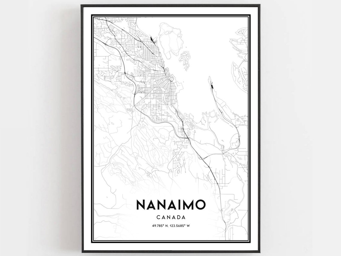 Nanaimo Canada City Street Map Minimalist Modern Line Art Poster