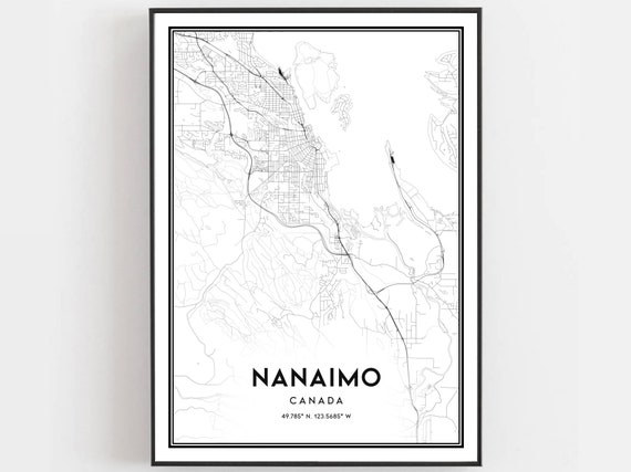 Nanaimo Canada Map Print City Street Art
