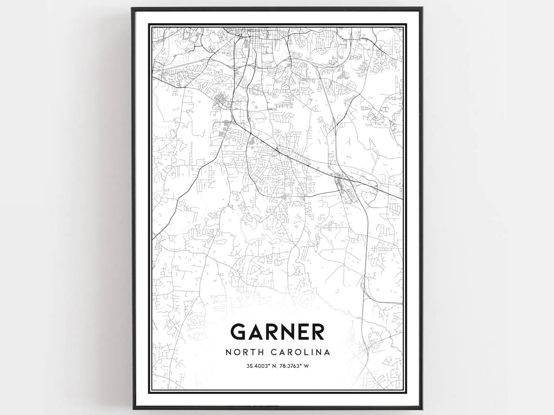 Garner North Carolina Minimalist Street Map Line Art Poster City