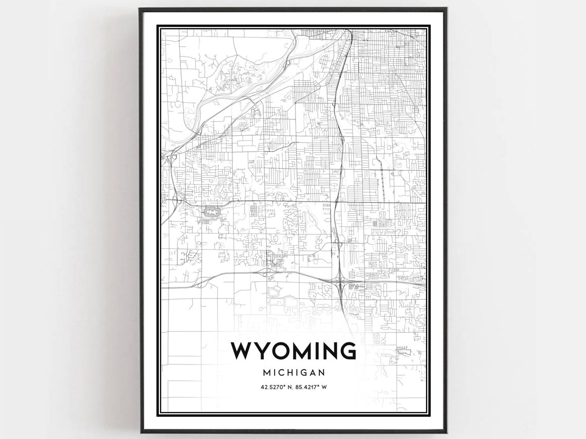 Wyoming Map Poster, Road Gift