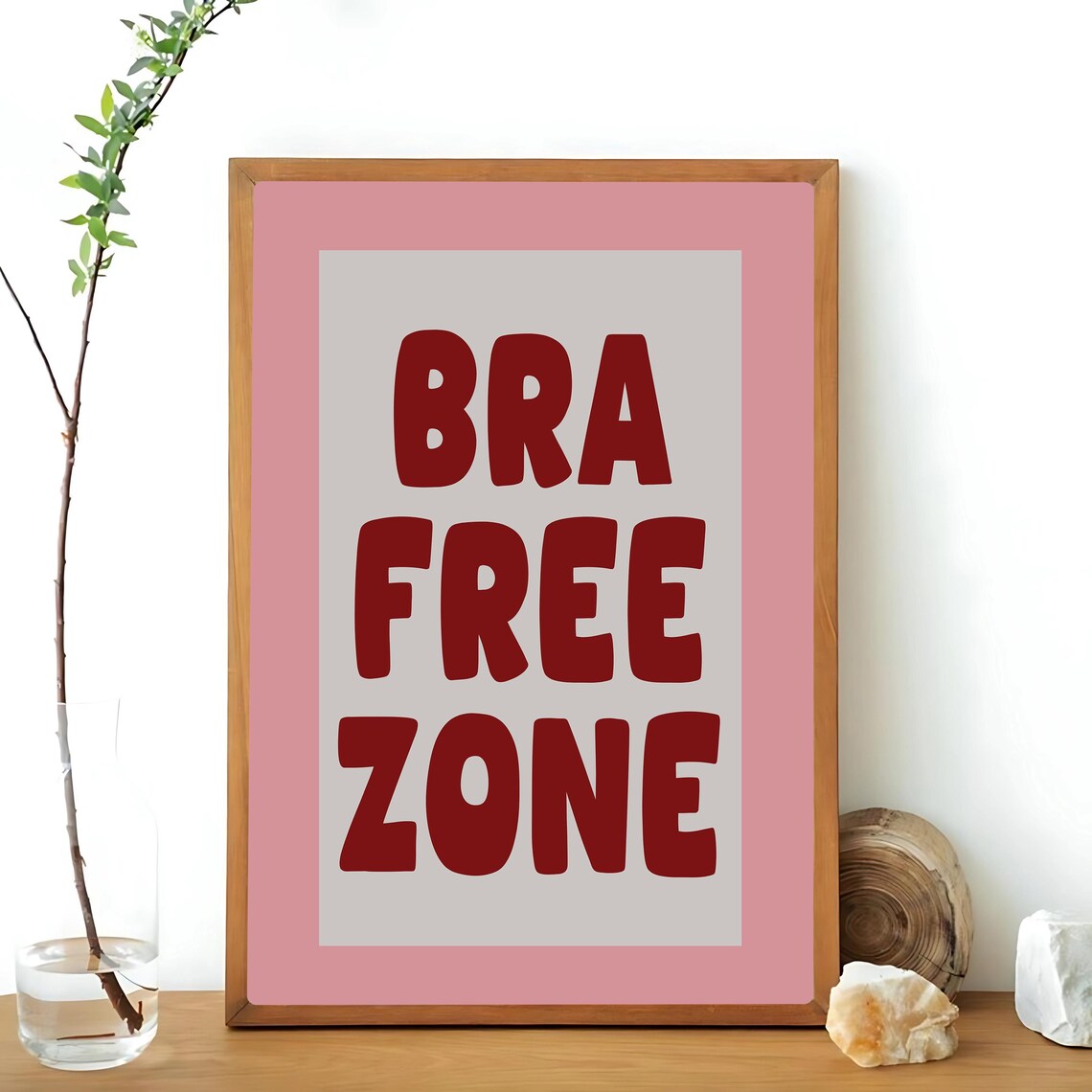 Bra Free Zone - Retro Girly Bedroom Decor Print - Image 3