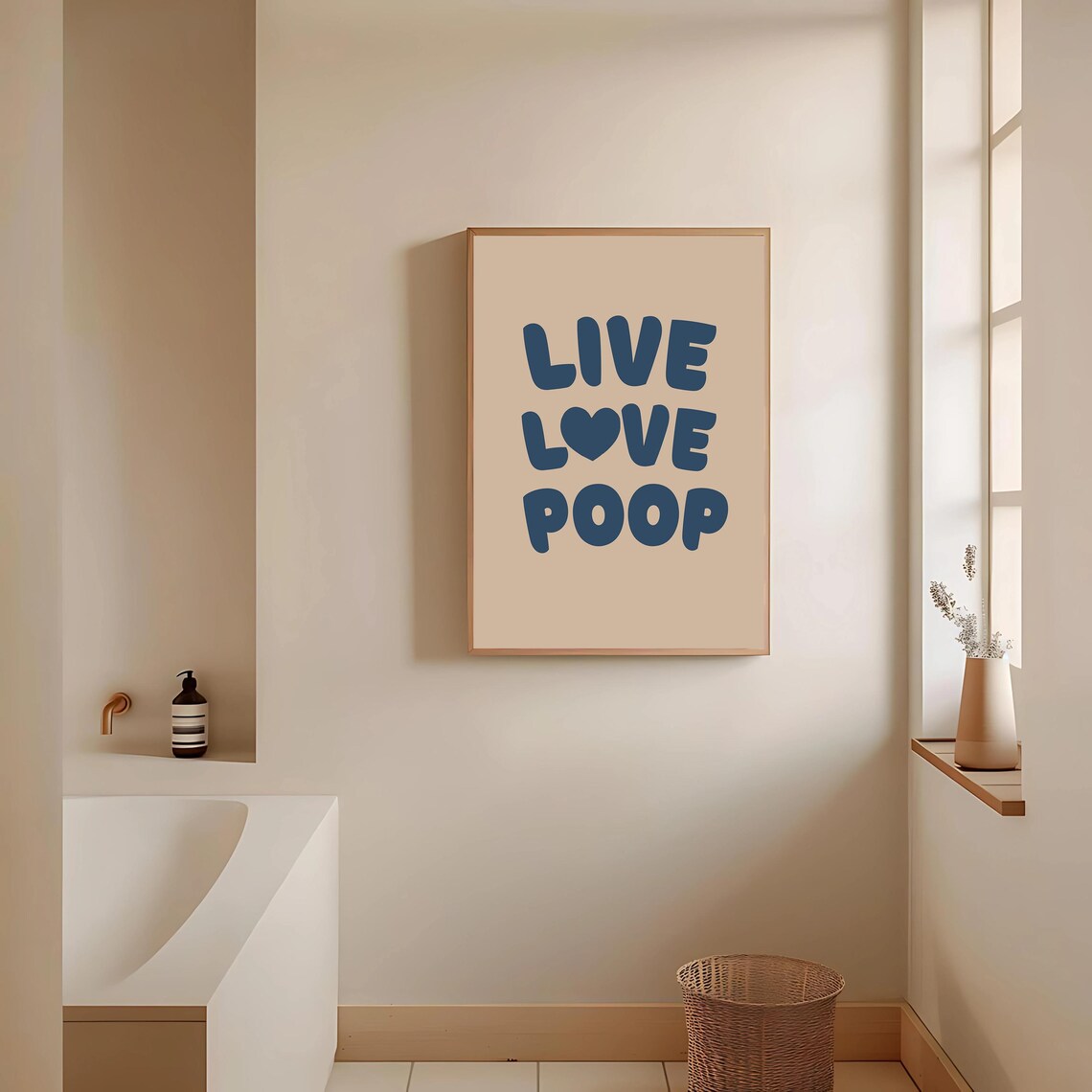 Live Love Poop Funny Typography Bathroom Art - Image 3