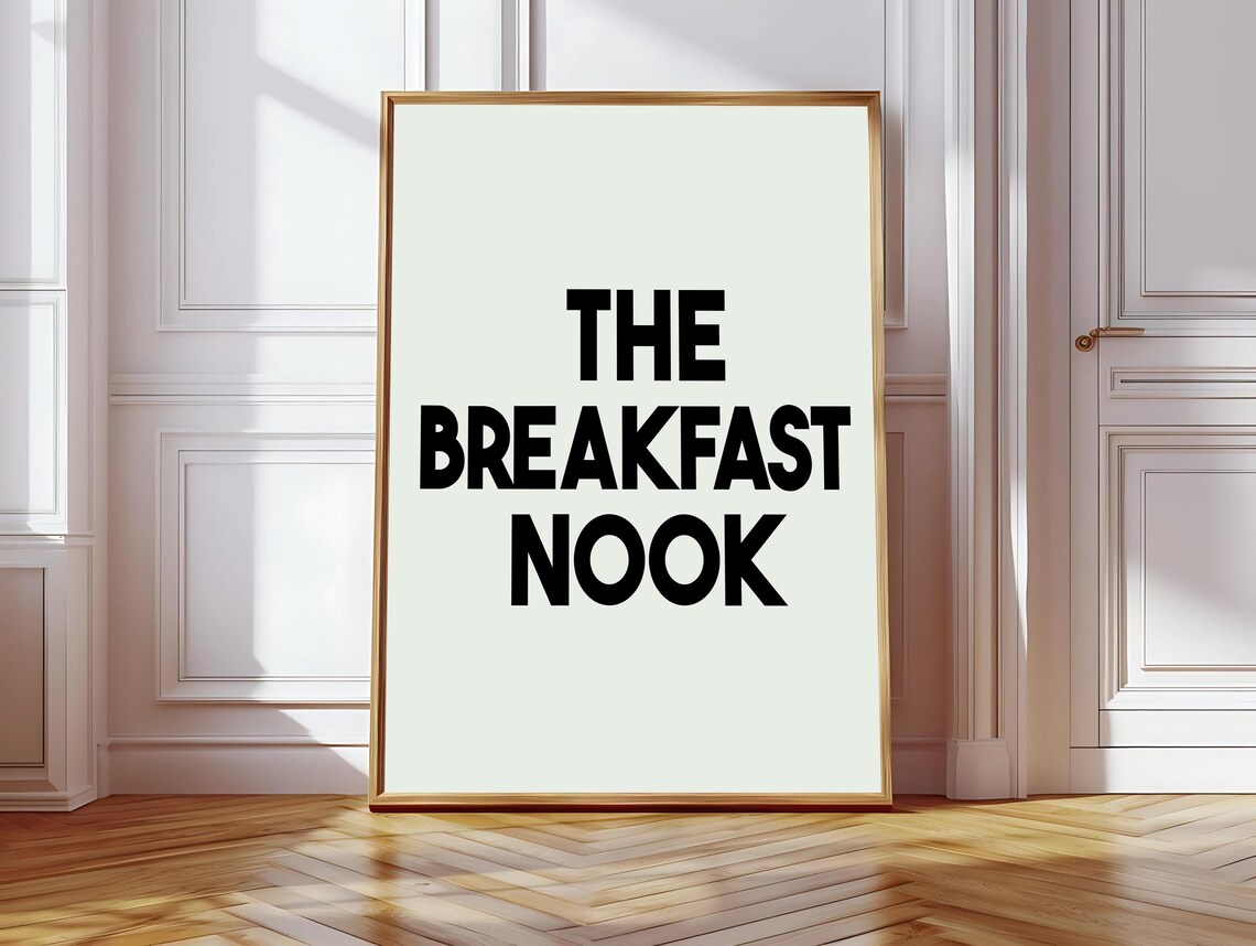 The Breakfast Nook Retro Neutral Kitchen Decor Poster