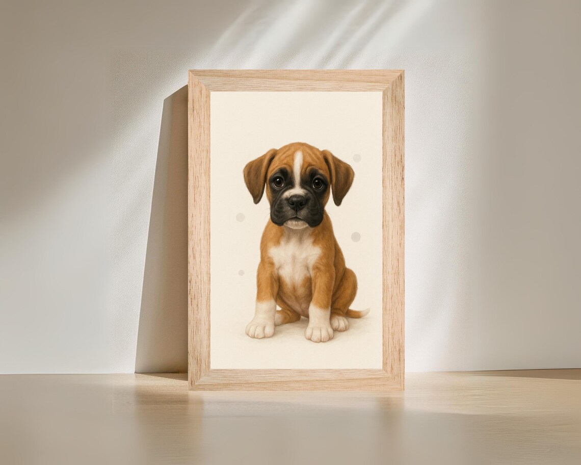 Boxer Dog, Dog Lover Gift Nursery Decor Poster