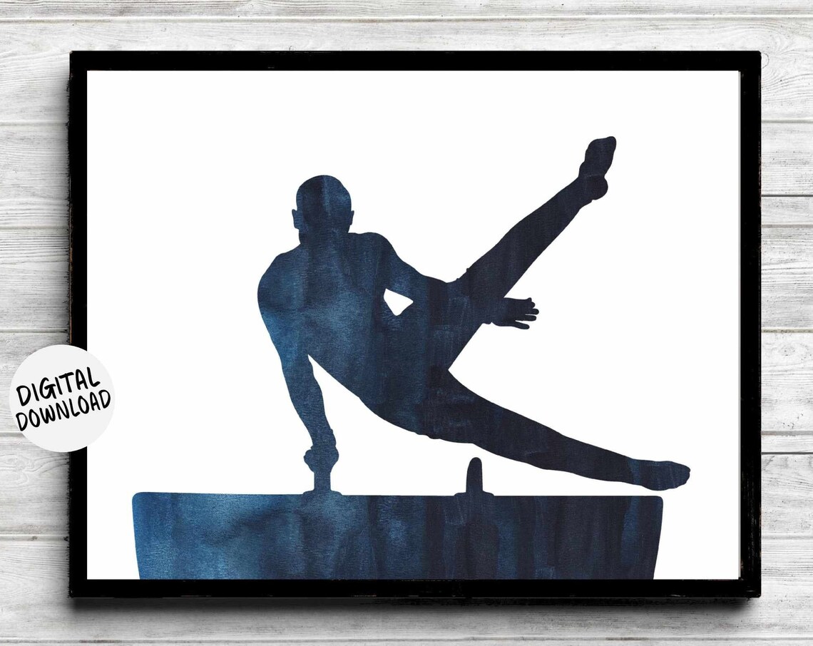Male Gymnast On Pommel Horse Art Print, Mens Gymnastics