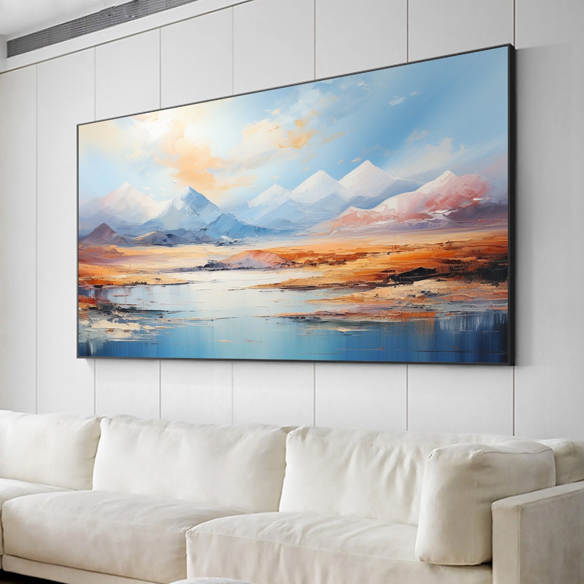 Majestic Snow Capped Peaks Rising Over a Calm Desert Lake Poster - Image 5