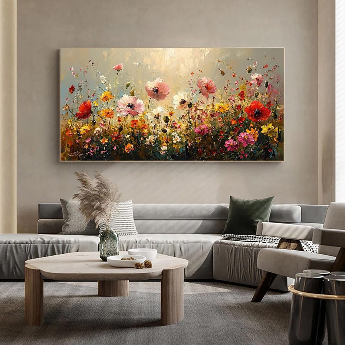 Sunlit Wildflower Meadow Filled With Poppies and Wild Blooms Poster - Image 4