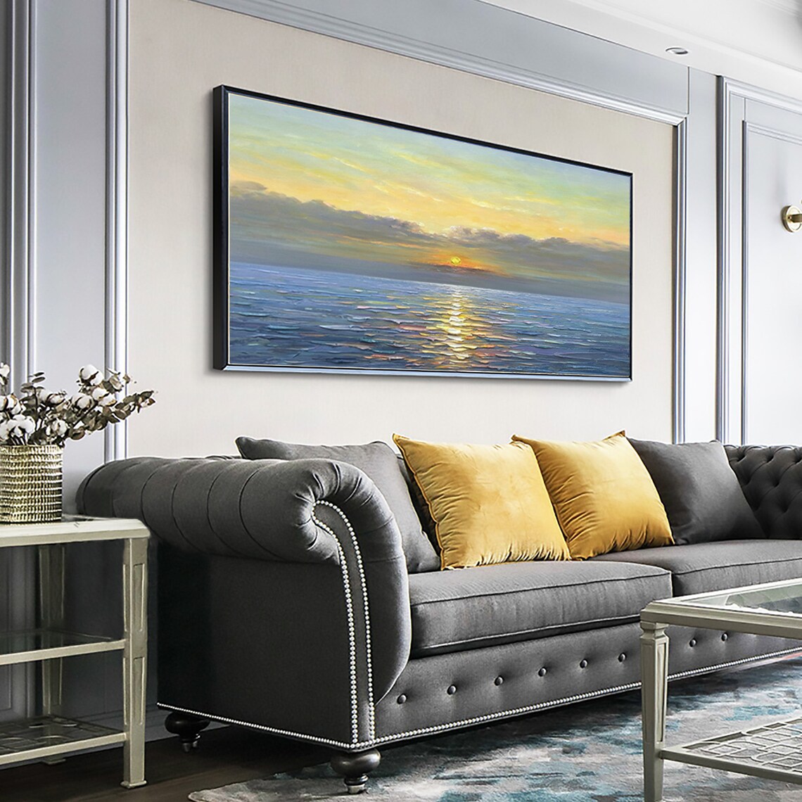 Abstract Sunrise Ocean Landscape Art Print - Image 4