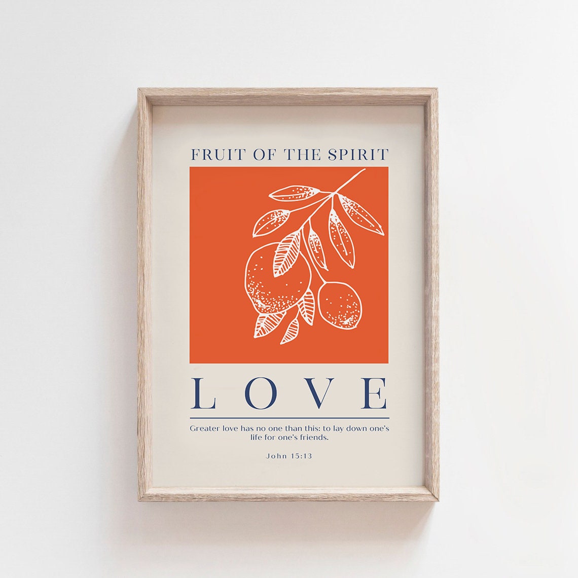 Fruit of the Spirit Love John 15:13 Modern Botanical Art Print - Image 3