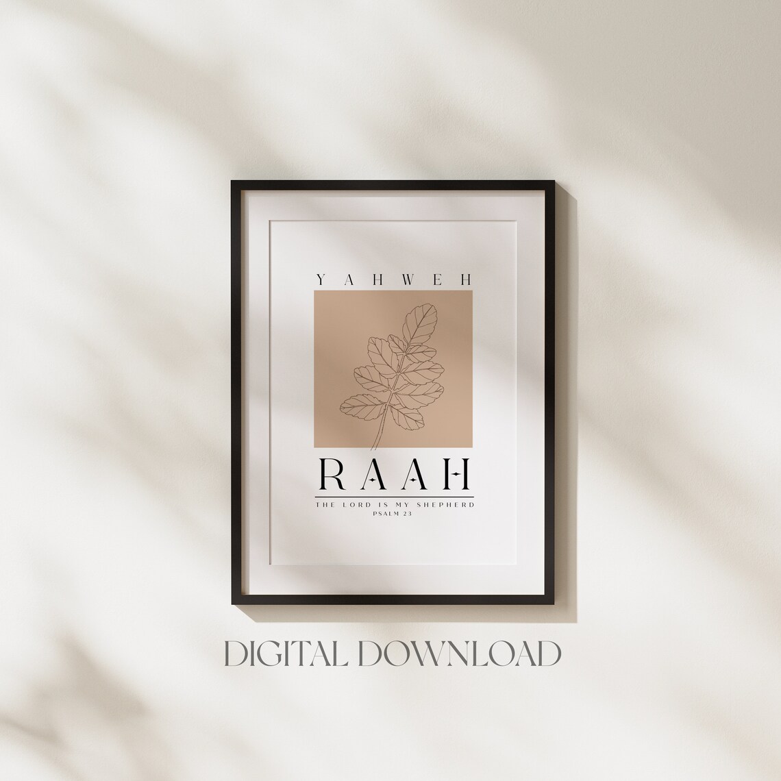 Yahweh Raah The Lord Is My Shepherd Psalm 23 Boho Line Art Poster - Image 2