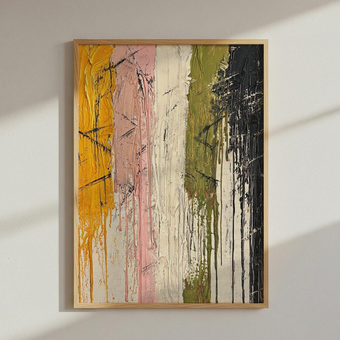 Abstract Expressionist Textured Vertical Drip Art Print