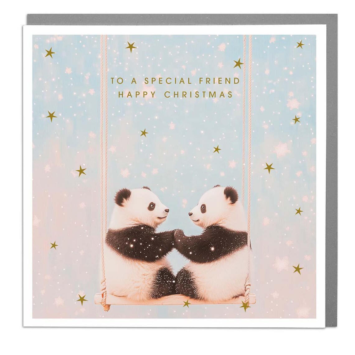 Two Pandas Special Friend Christmas Card