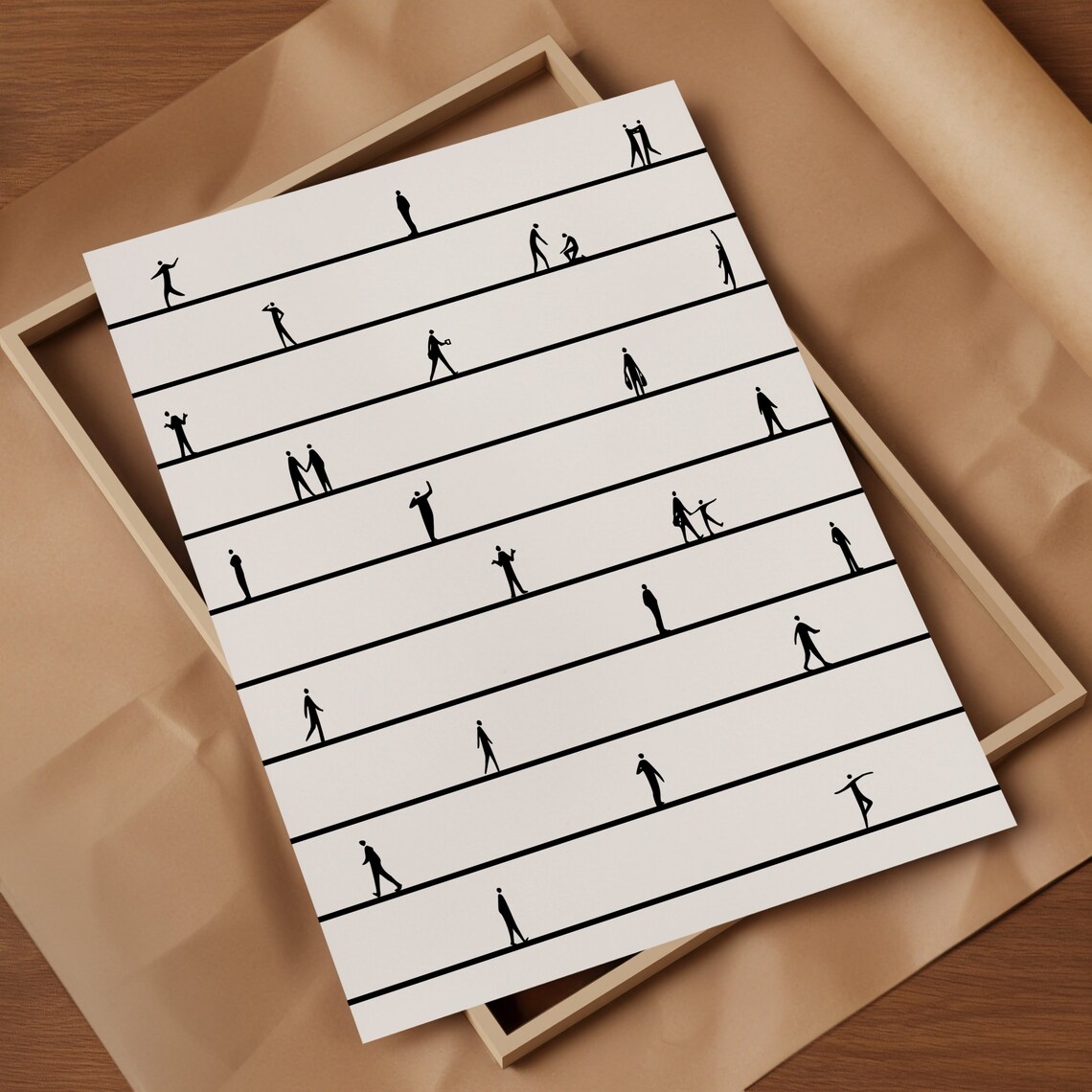 Silhouettes of Small People Minimalist Art Print - Image 2