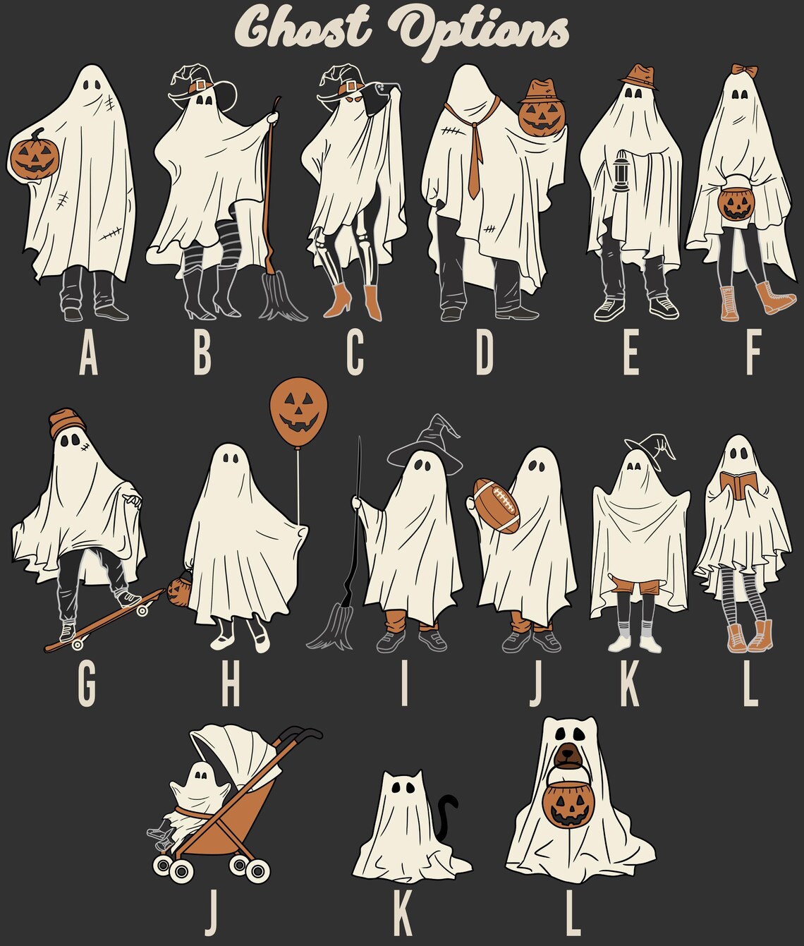 Halloween Ghost Family Portrait Personalized Art Print - Image 4