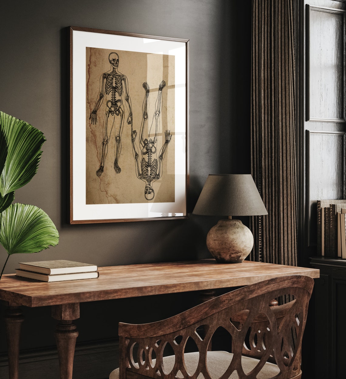 Vintage Anatomical Skeleton Study Antique Paper Gothic Decor Poster - Image 4