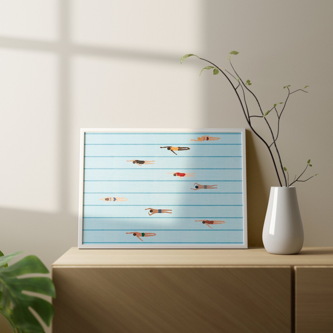 People Swimming In The Pool Wall Art Print - Image 2