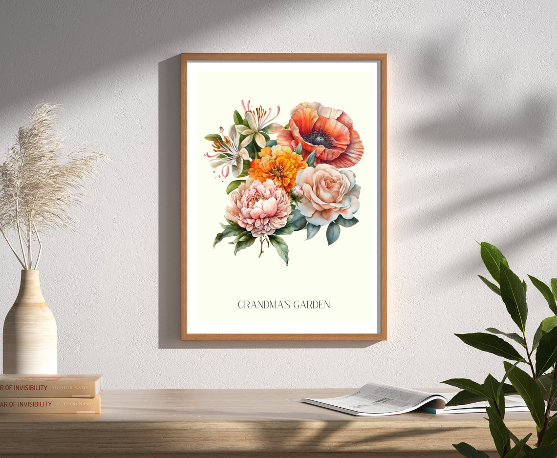 Personalized Family Name Watercolor Bouquet Poster Custom Floral Gift - Image 4