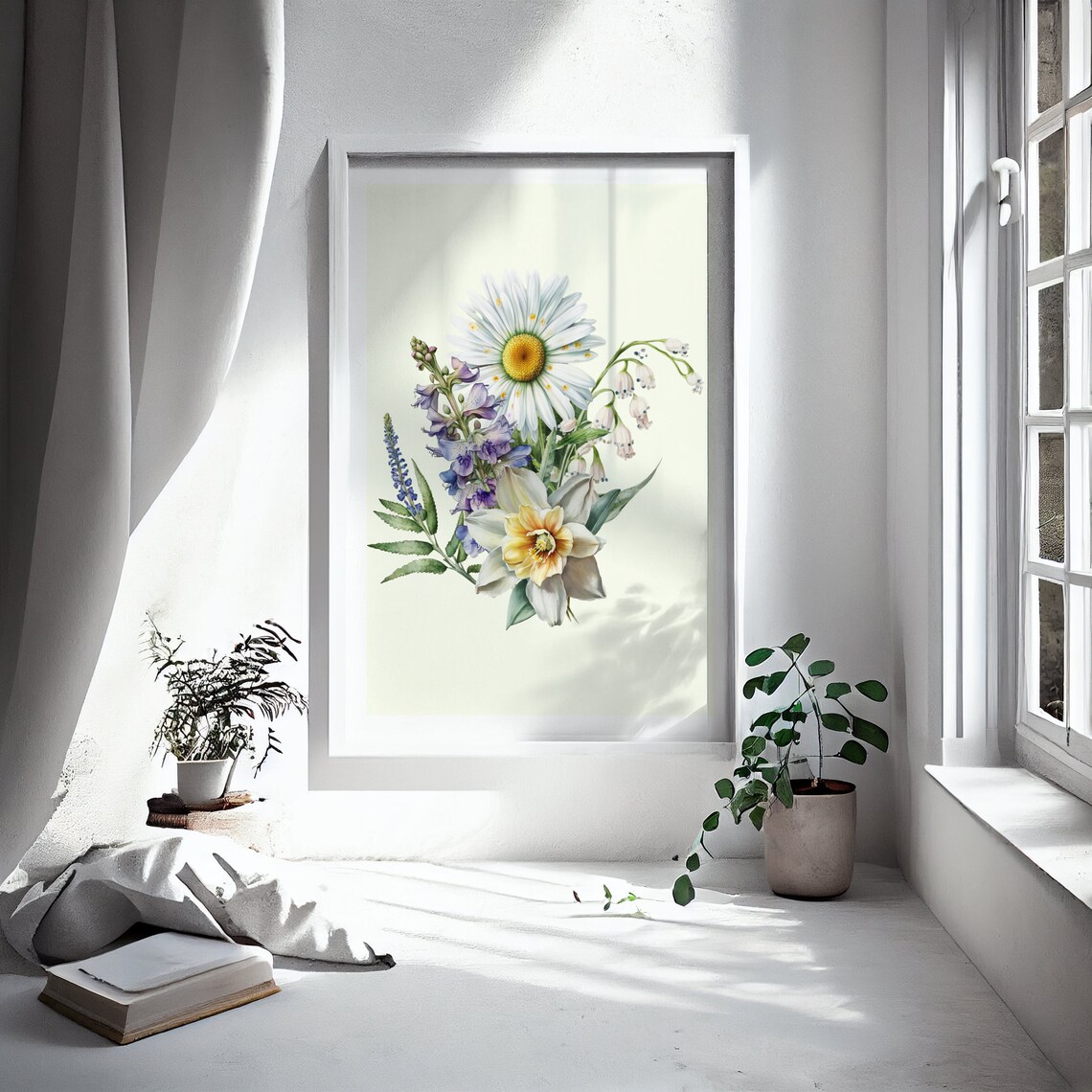 Personalized Family Name Watercolor Bouquet Poster Custom Floral Gift - Image 2