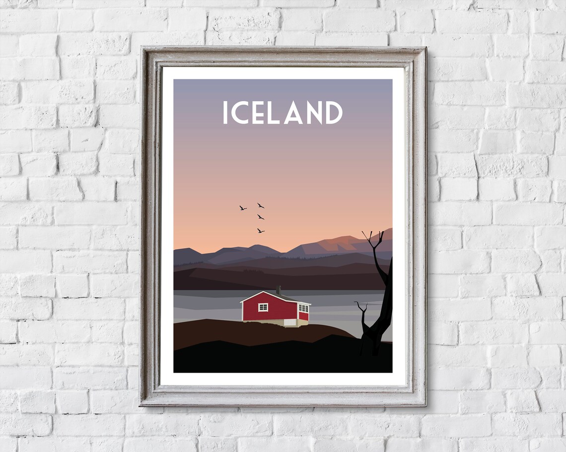 Iceland Retro Travel Poster, Icelandic Wall Art - Image 2