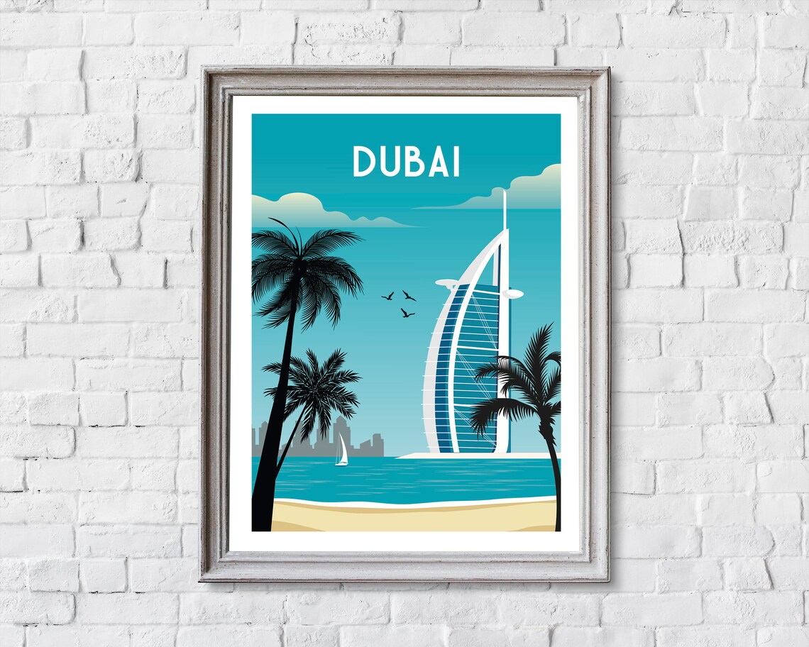 Dubai Travel Poster, Vintage Retro Travel Art - Image 2