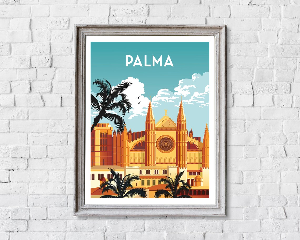 Palma Retro Travel Poster, Majorca Mallorca Print - Image 2