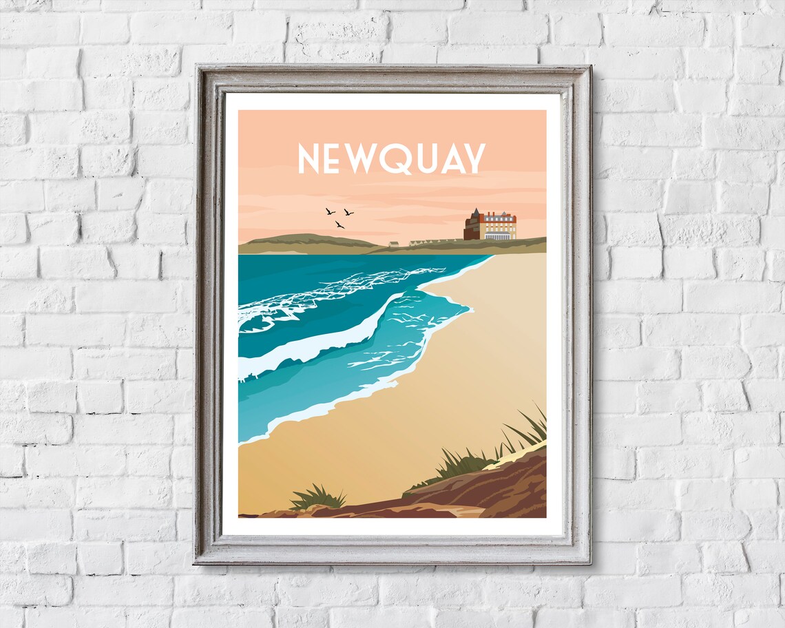 Newquay Travel Poster, Fistral Beach Cornwall - Image 2
