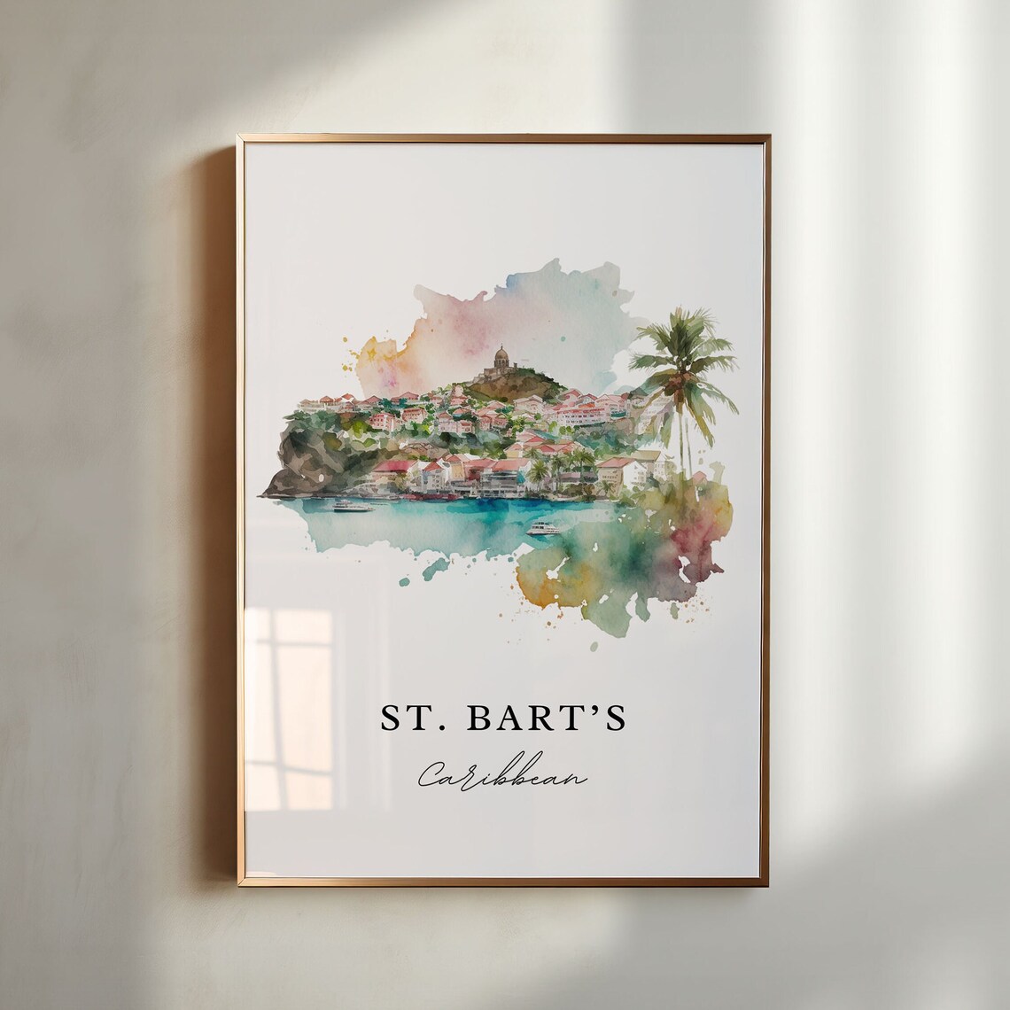 St Barts Caribbean Travel Poster, Custom Text