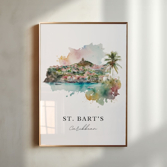 St Barts Caribbean Travel Poster, Custom Text