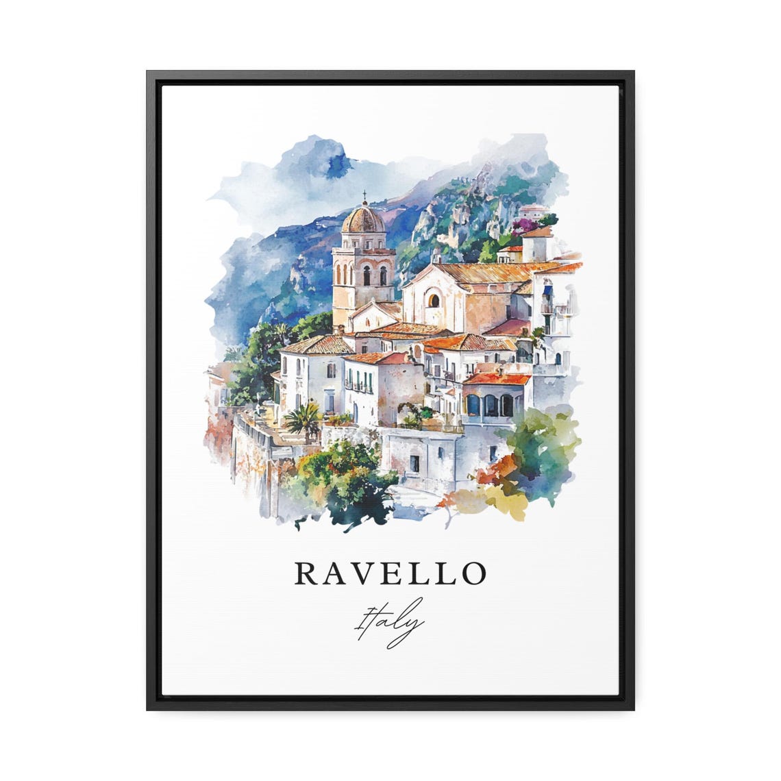 Ravello Italy Watercolor Travel Poster, Amalfi Coast - Image 3