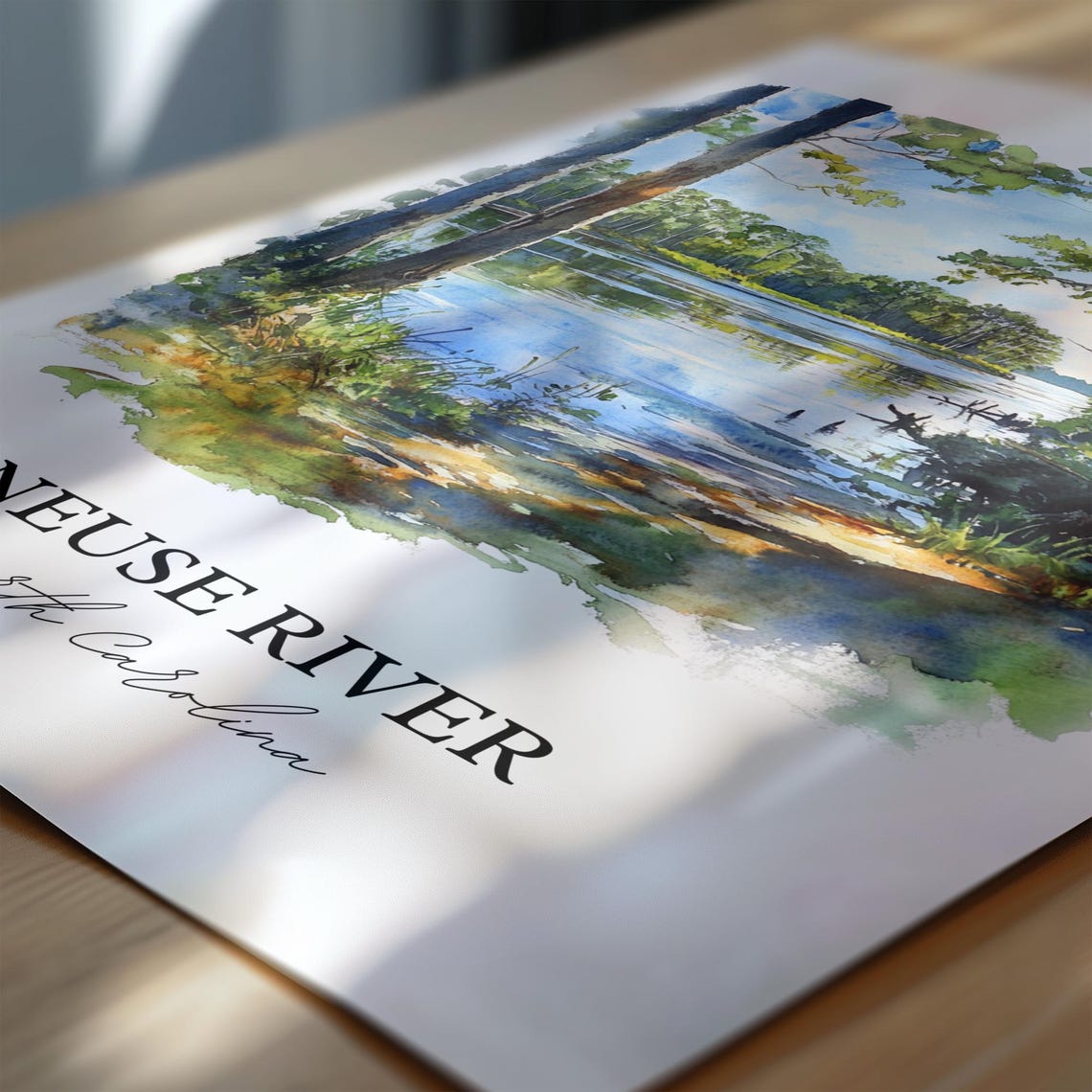 Neuse River North Carolina Cypress River Watercolor Nature Poster - Image 6