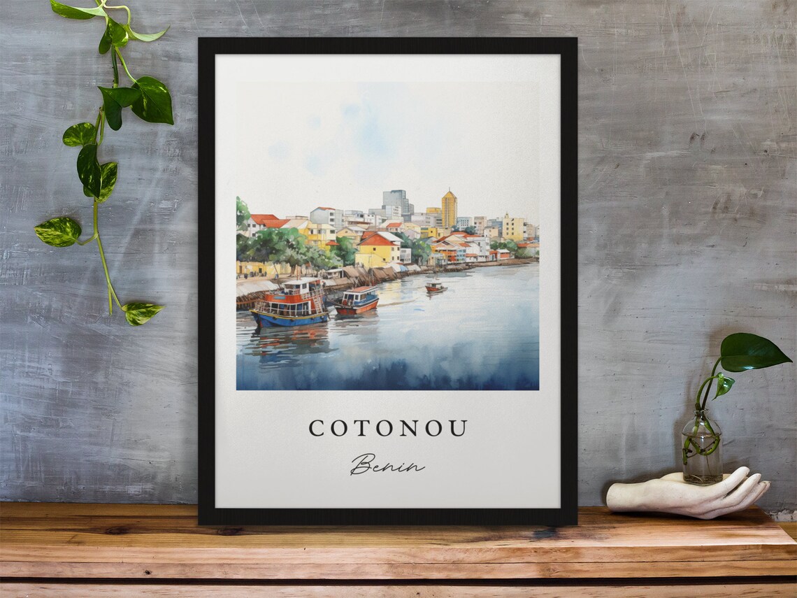 Cotonou Traditional Travel Poster, Benin Custom Text