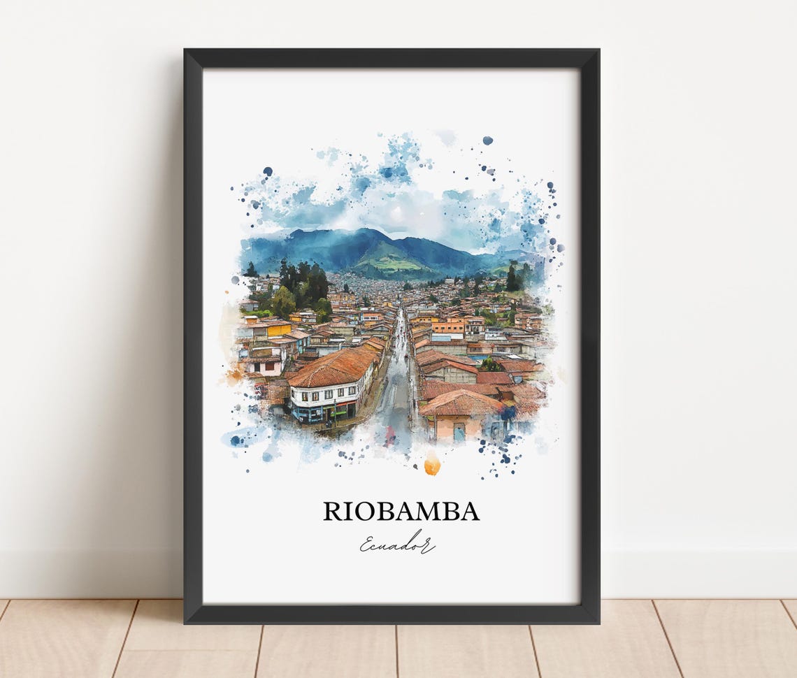 Riobamba Ecuador Wall Art Chimborazo Print Watercolor Gift Travel Poster Housewarming - Image 2