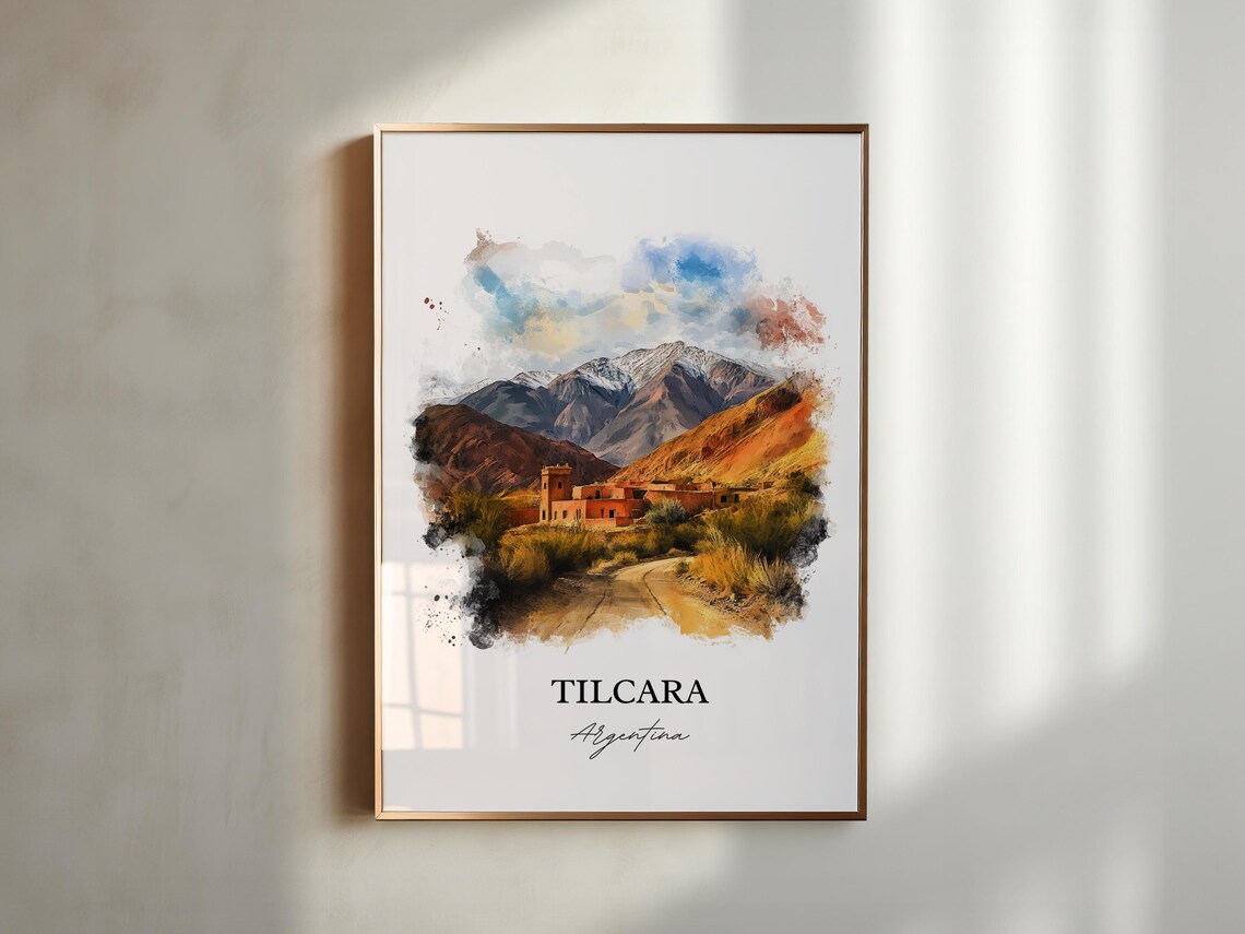 Tilcara Argentina Andean Village Watercolor Mountain Scene Poster - Image 5