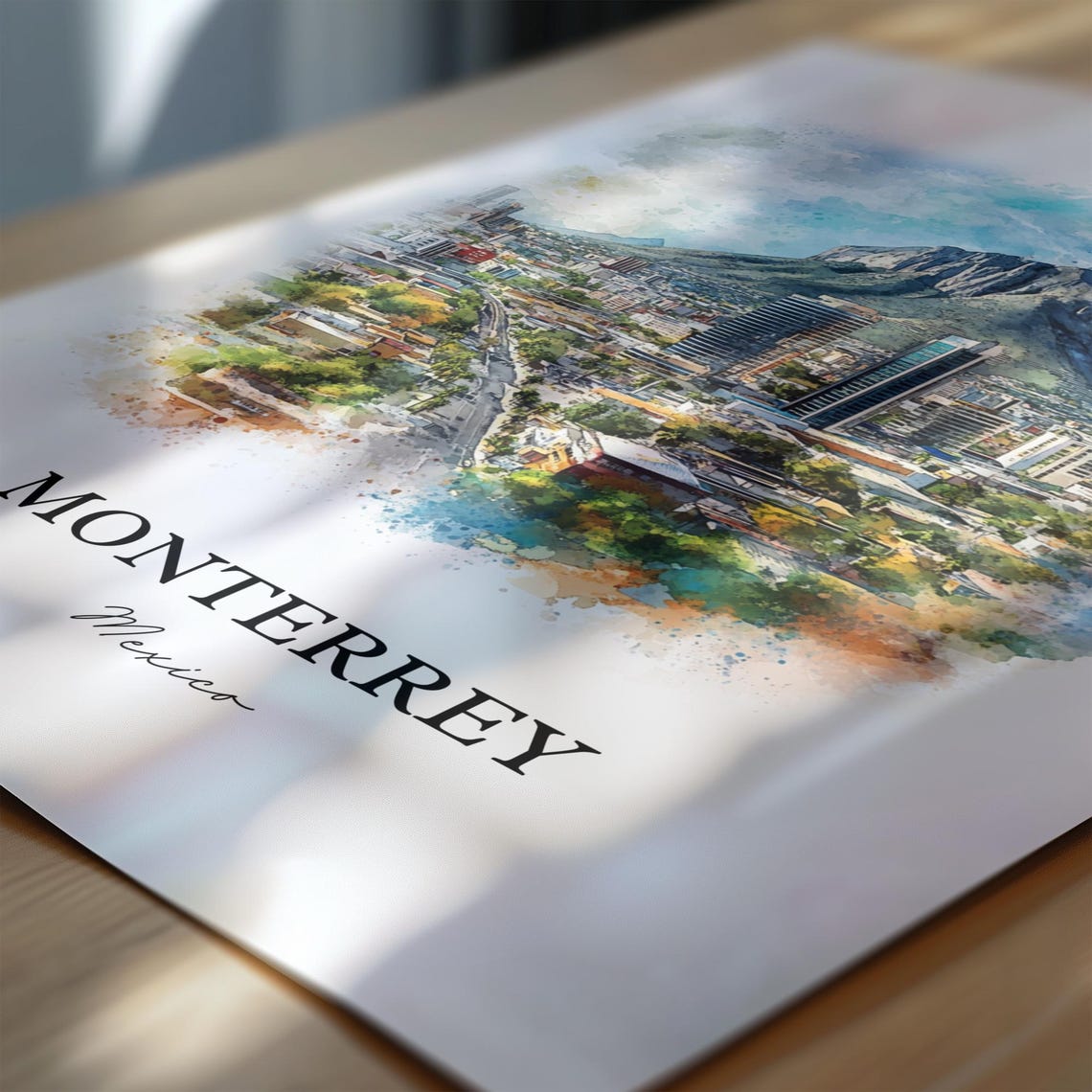 Monterrey Mexico Watercolor Travel Poster, Nuevo Leon - Image 5