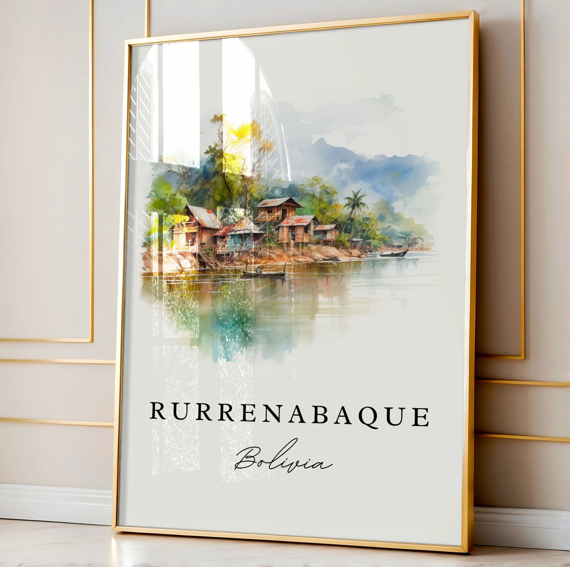 Rurrenabaque Wall Art Bolivia Poster Print Wedding Gift Birthday Present Custom Text Perfect - Image 5