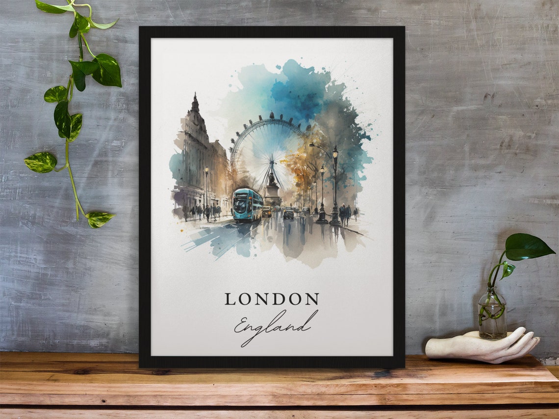 London England Travel Poster, Custom Text - Image 2
