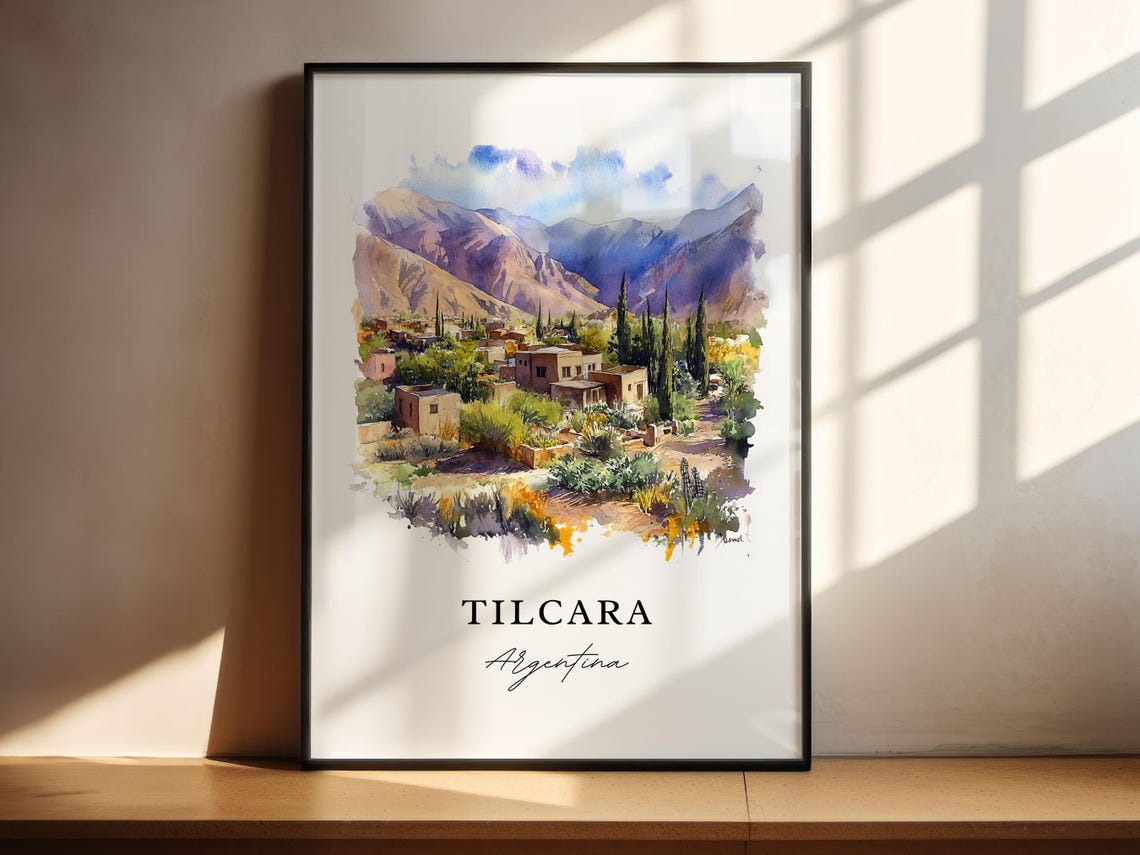 Tilcara Argentina Watercolor Adobe Village Cypress Hills Poster - Image 4