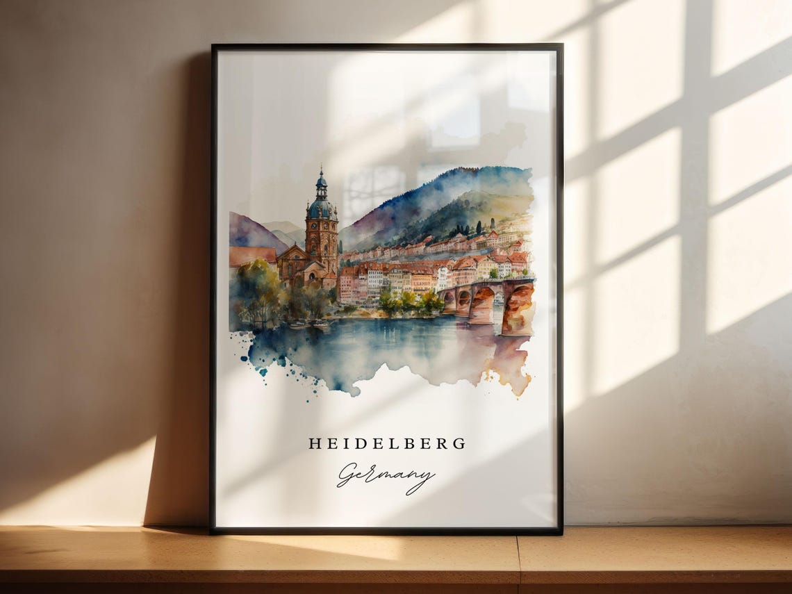 Heidelberg Watercolor Travel Poster, Germany Art Print - Image 5
