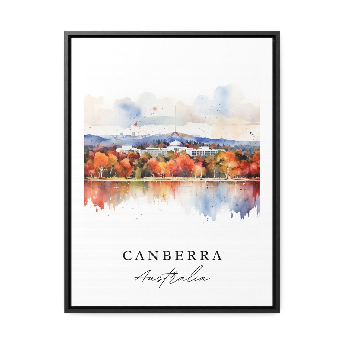 Canberra Australia Wall Art Poster Wedding Gift Birthday Present Custom Text Personalized - Image 2