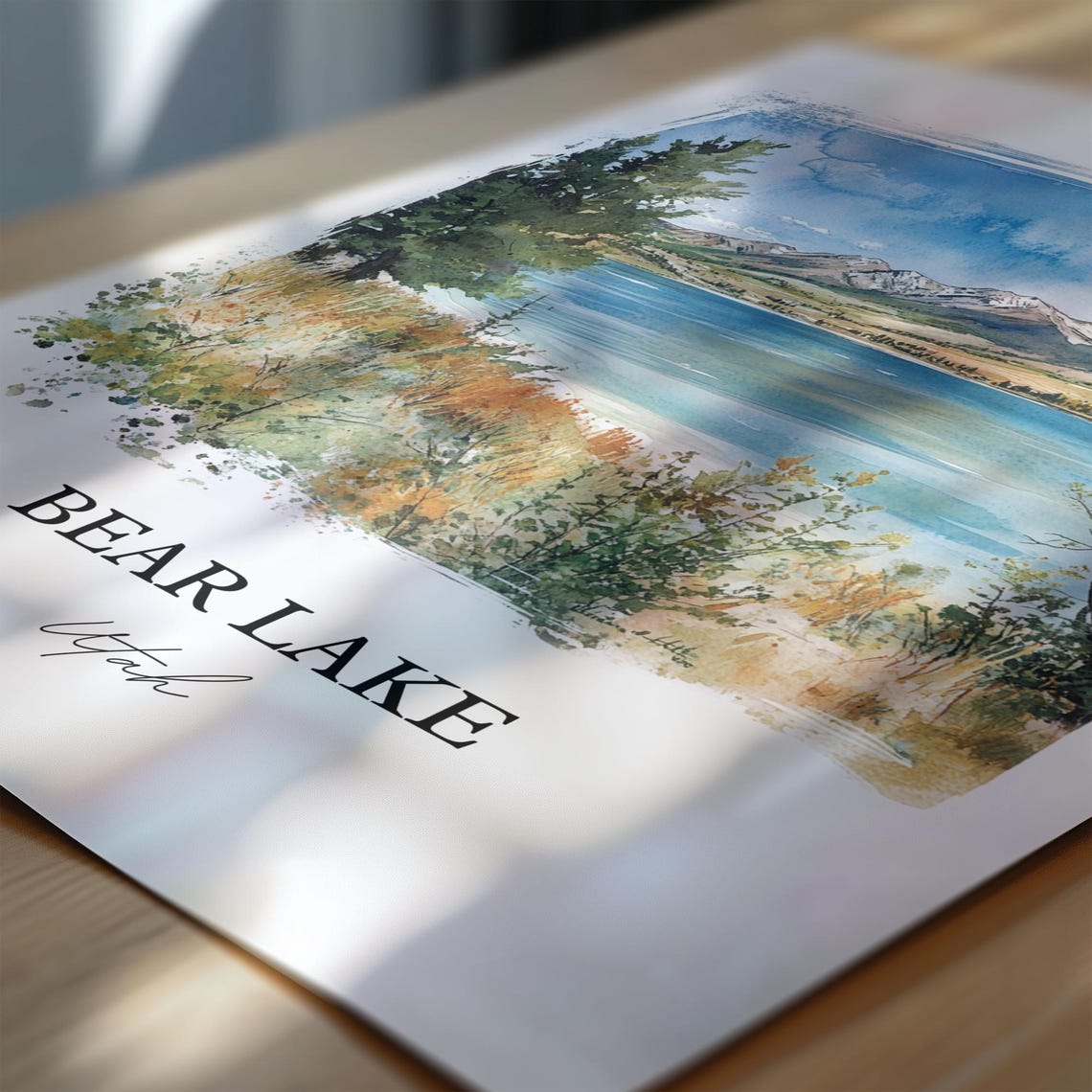 Bear Lake Utah Watercolor Travel Poster, Wall Art Print - Image 6