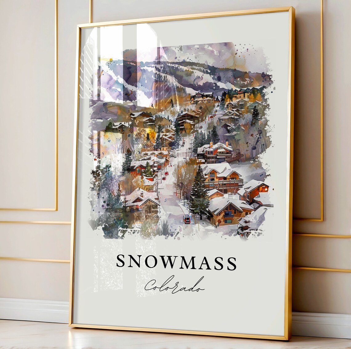 Snowmass Colorado Travel Poster, Watercolor Print - Image 4