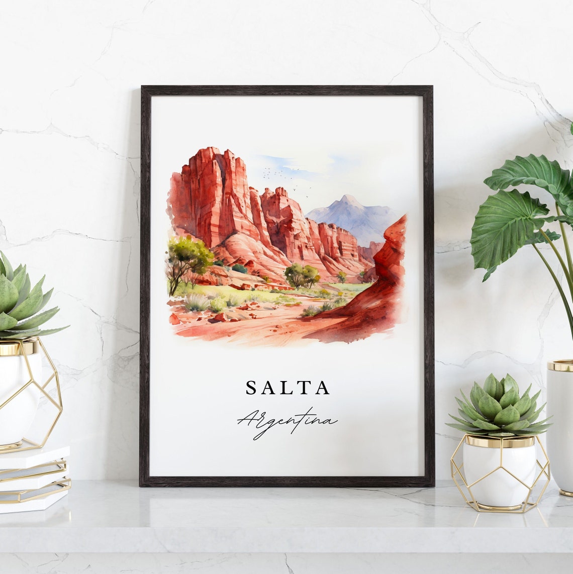 Salta Argentina Wall Art Poster Print Wedding Gift Birthday Present Custom Text Perfect - Image 3