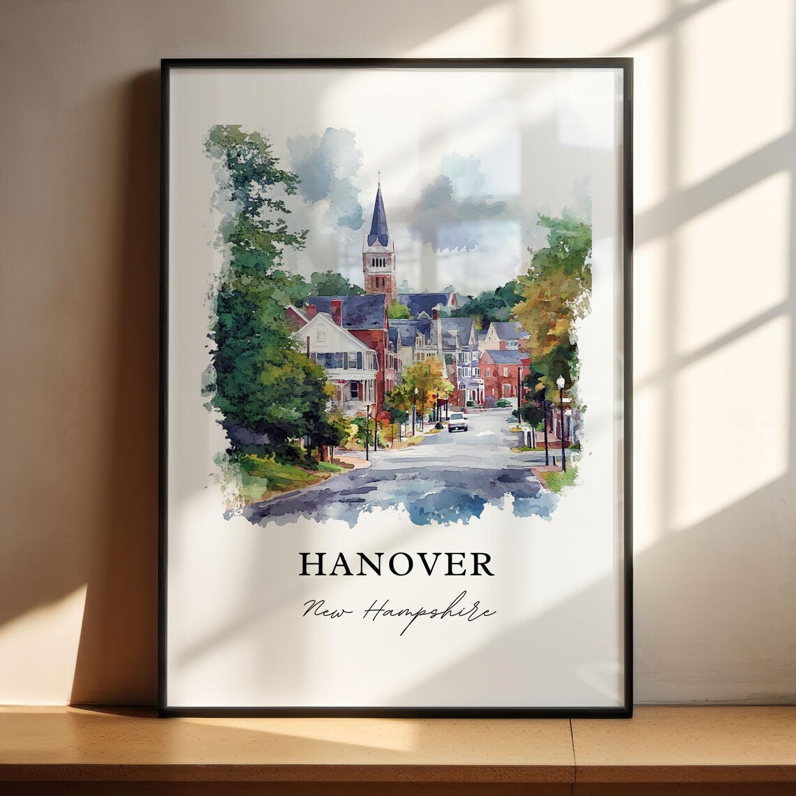 Hanover NH Watercolor Travel Poster, New Hampshire - Image 2