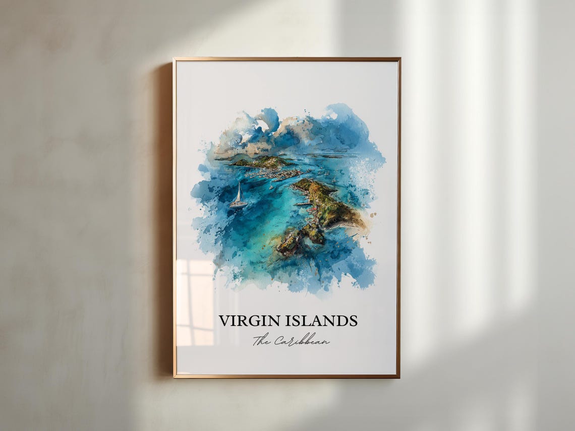 Virgin Islands Travel Poster, Caribbean Wall Art - Image 3