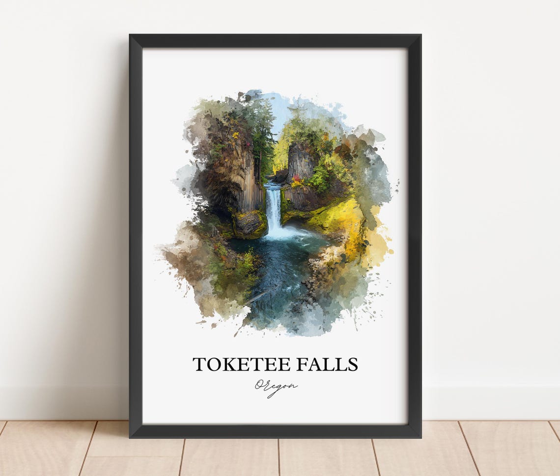 Scenic Toketee Falls Oregon Columnar Basalt Waterfall Poster - Image 3
