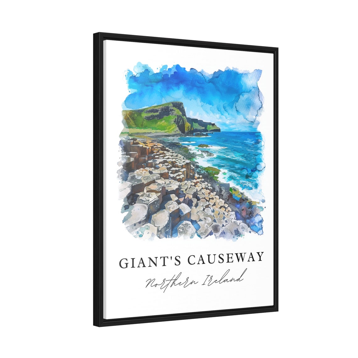 Giants Causeway Watercolor Travel Poster, Northern Ireland - Image 2